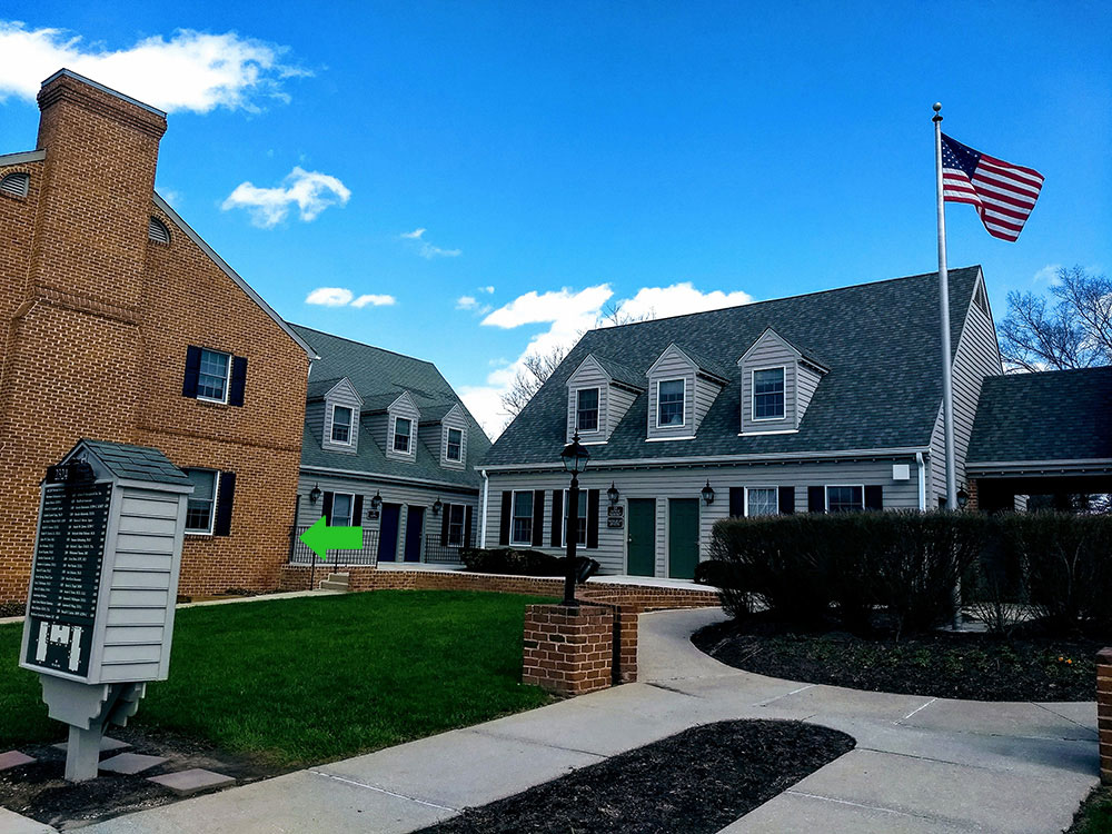 2324 W. Joppa Rd. Lutherville, MD – to find our office, follow GPS to our address and pull into the parking lot. <br>Our building is on the right, and keep pulling in until you see a flagpole on your right. <br>Our door is around the far left corner - see arrow.