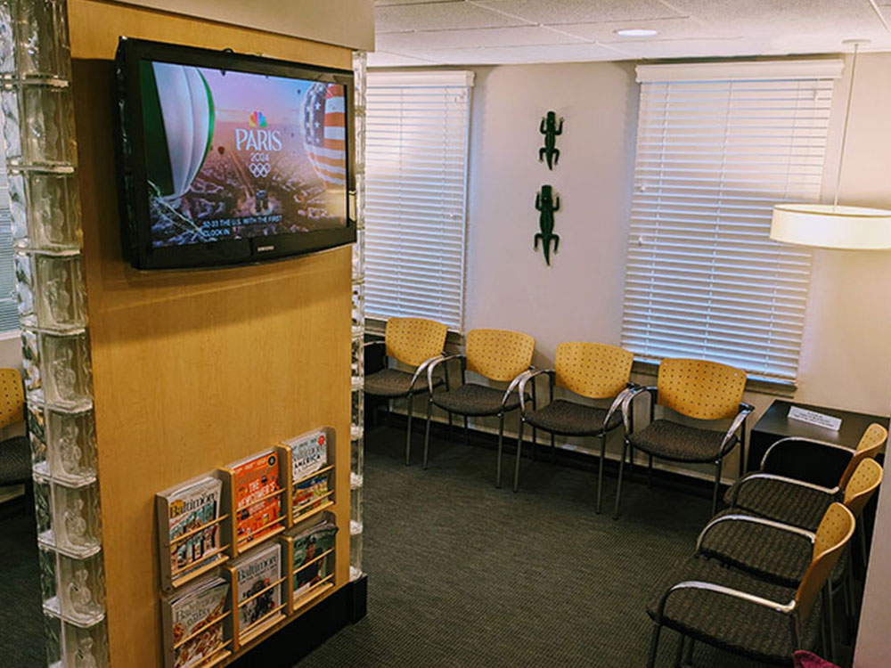 Our reception area has fun and games to keep everyone happy and entertained as we prepare for your visit.