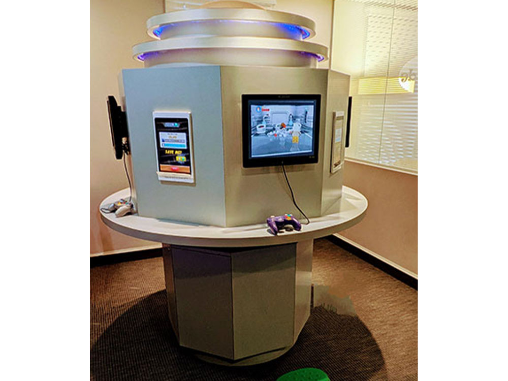 Our game station with new and retro games is a patient favorite!
